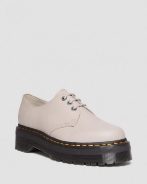 Women's Dr Martens 1461 II Pisa Leather Platform Shoes Grey Brown | Australia_Dr44396