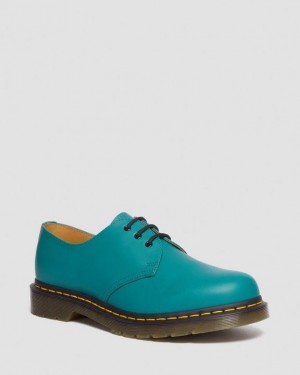 Women's Dr Martens 1461 Smooth Leather Oxford Shoes Turquoise Green | Australia_Dr81790