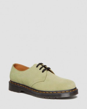 Women's Dr Martens 1461 Suede Oxford Shoes Olive | Australia_Dr55316