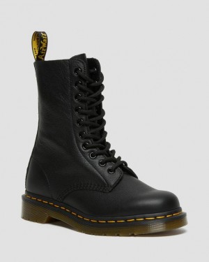 Women's Dr Martens 1490 Virginia Leather Mid Calf Boots Black | Australia_Dr80918