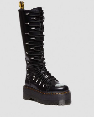 Women's Dr Martens 1B60 Max Lace Up Knee High Platform Boots Black | Australia_Dr62898