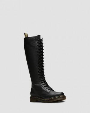 Women's Dr Martens 1B60 Virginia Leather Knee High Boots Black | Australia_Dr67066