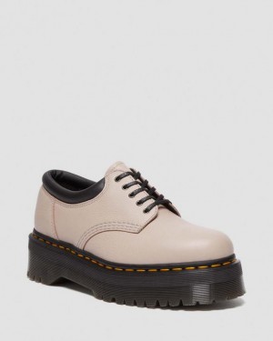 Women's Dr Martens 8053 Pisa Leather Casual Platform Shoes Grey Brown | Australia_Dr33801