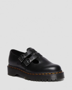 Women's Dr Martens 8065 II Bex Smooth Leather Mary Jane Platform Shoes Black | Australia_Dr15764