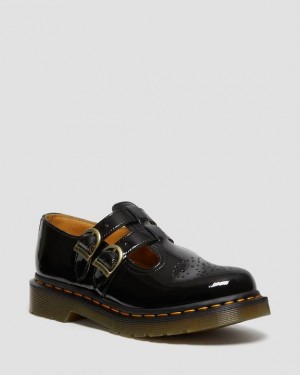 Women's Dr Martens 8065 Patent Leather Mary Jane Shoes Black | Australia_Dr81276