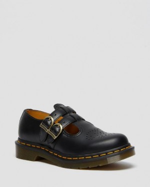 Women's Dr Martens 8065 Smooth Leather Mary Jane Shoes Black | Australia_Dr45302