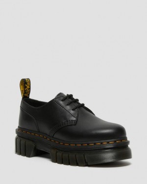 Women's Dr Martens Audrick Nappa Leather Platform Shoes Black | Australia_Dr29106