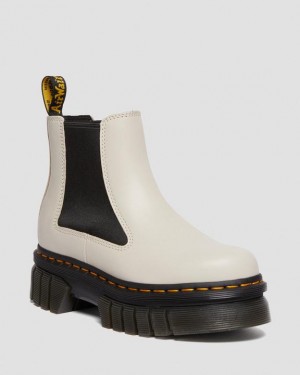 Women's Dr Martens Audrick Nappa Leather Platform Chelsea Boots Grey | Australia_Dr39900