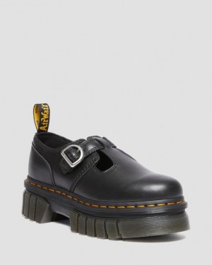 Women's Dr Martens Audrick Nappa Lux Platform Mary Jane Shoes Black | Australia_Dr64116