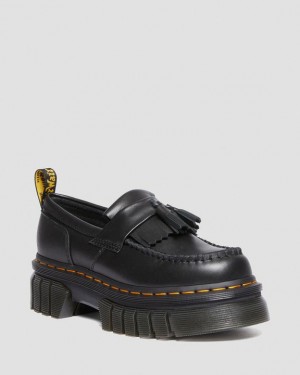 Women's Dr Martens Audrick Nappa Lux Platform Shoes Black | Australia_Dr74171