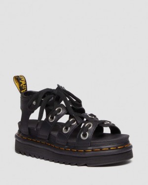 Women's Dr Martens Blaire Hardware Leather Strap Sandals Black | Australia_Dr81414