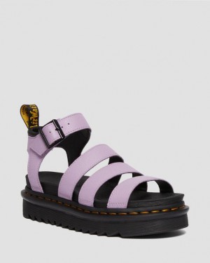 Women's Dr Martens Blaire Women's Pisa Leather Strap Sandals Purple | Australia_Dr84344