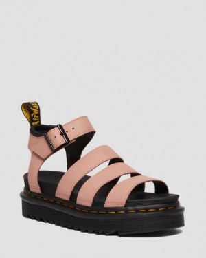 Women's Dr Martens Blaire Women's Pisa Leather Strap Sandals Coral Beige | Australia_Dr27572