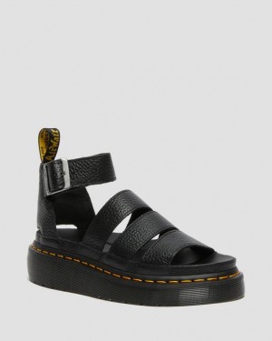 Women's Dr Martens Clarissa II Women's Leather Platform Sandals Black | Australia_Dr33730