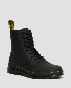 Women's Dr Martens Combs Leather Casual Boots Black | Australia_Dr70849