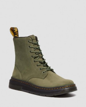 Women's Dr Martens Crewson Nubuck Leather Everyday Boots Olive | Australia_Dr24921