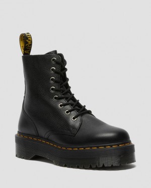 Women's Dr Martens Jadon III Boot Pisa Leather Platform Shoes Black | Australia_Dr69845