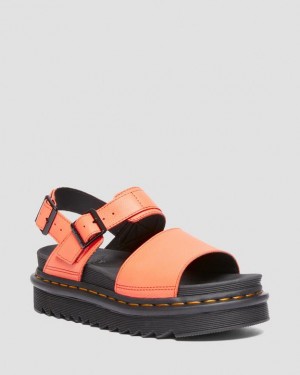 Women's Dr Martens Voss Pisa Leather Strap Sandals Coral | Australia_Dr59097