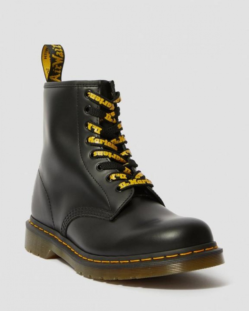 Accessories Dr Martens 55 Inch Flat (8-10 Eye) Laces Black / Yellow | Australia_Dr52233