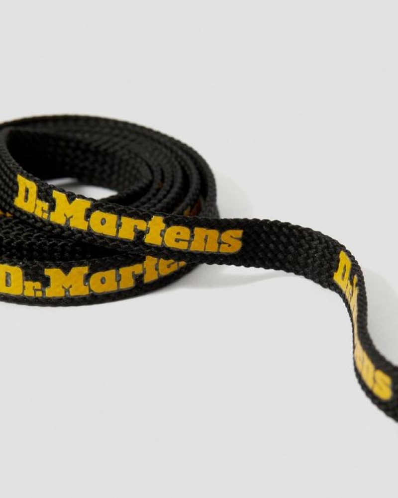 Accessories Dr Martens 55 Inch Flat (8-10 Eye) Laces Black / Yellow | Australia_Dr52233