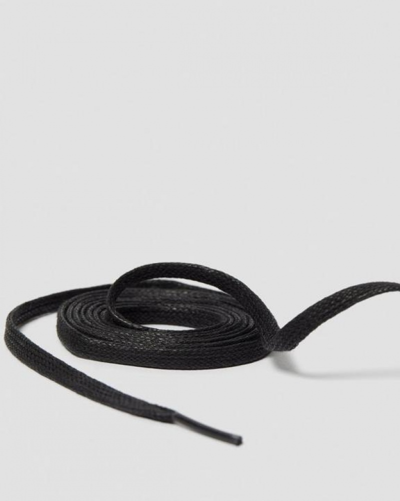 Accessories Dr Martens 55 Inch Waxed Flat (8-10 Eye) Laces Black | Australia_Dr41887