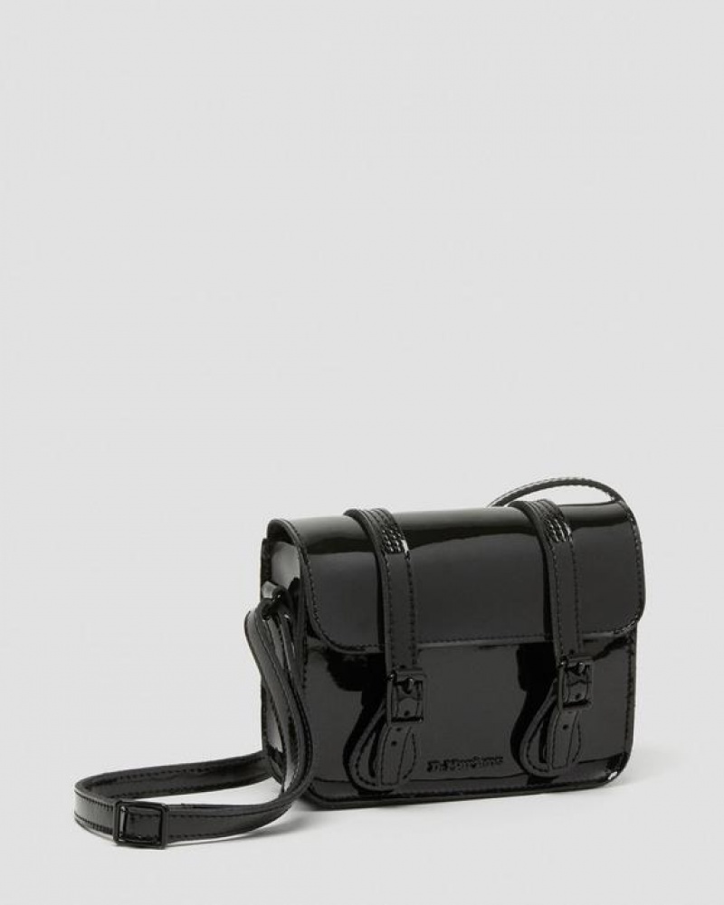 Accessories Dr Martens 7 inch Patent Leather Crossbody Bags Black | Australia_Dr77225