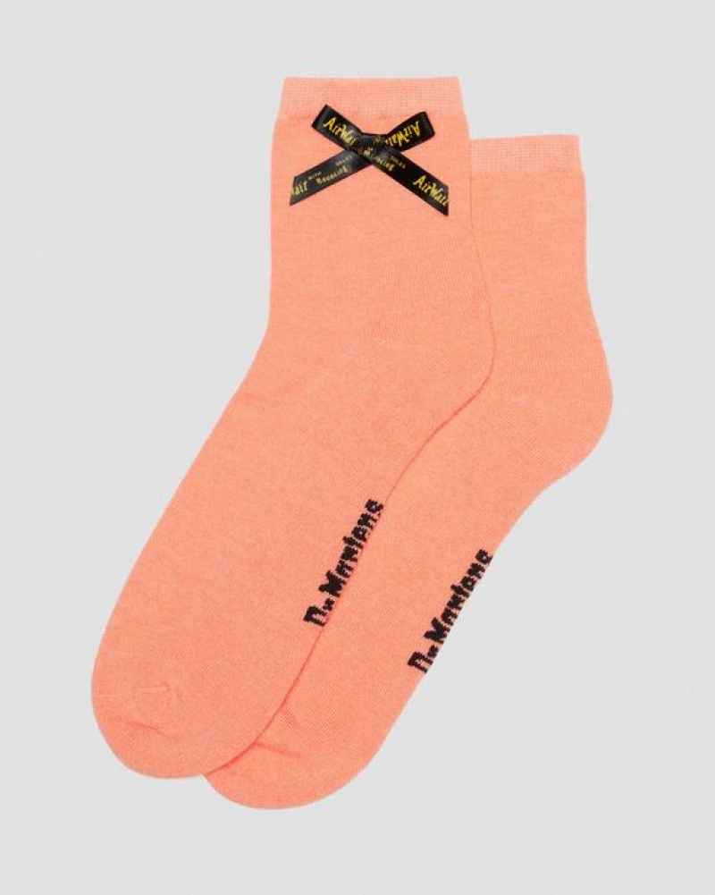 Accessories Dr Martens Ankle Bow Organic Cotton Blend Size,S/M,M/L~US WOMEN,5 - 10,11 - 16~US MEN,4 - 9,10 - 15~UK,3 - Coral | Australia_Dr93674