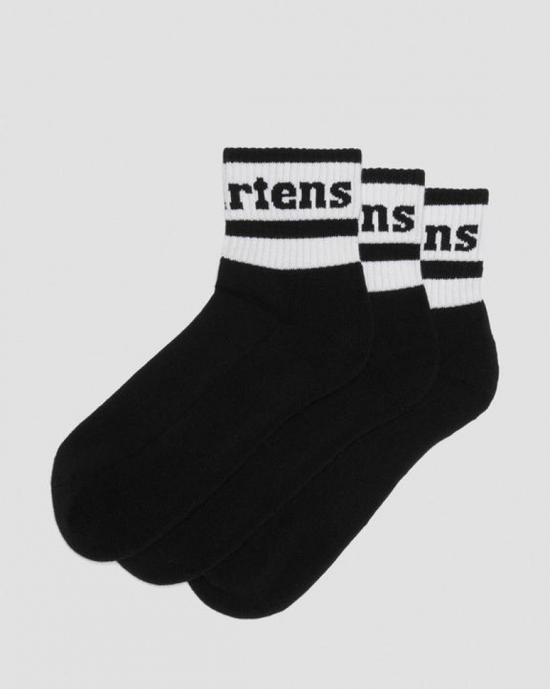 Accessories Dr Martens Athletic Logo Cotton Blend Short 3-Pack Size,S/M,M/L~US WOMEN,5 - 10,11 - 16~US MEN,4 - 9,10 - 15~UK,3 - Black | Australia_Dr42621