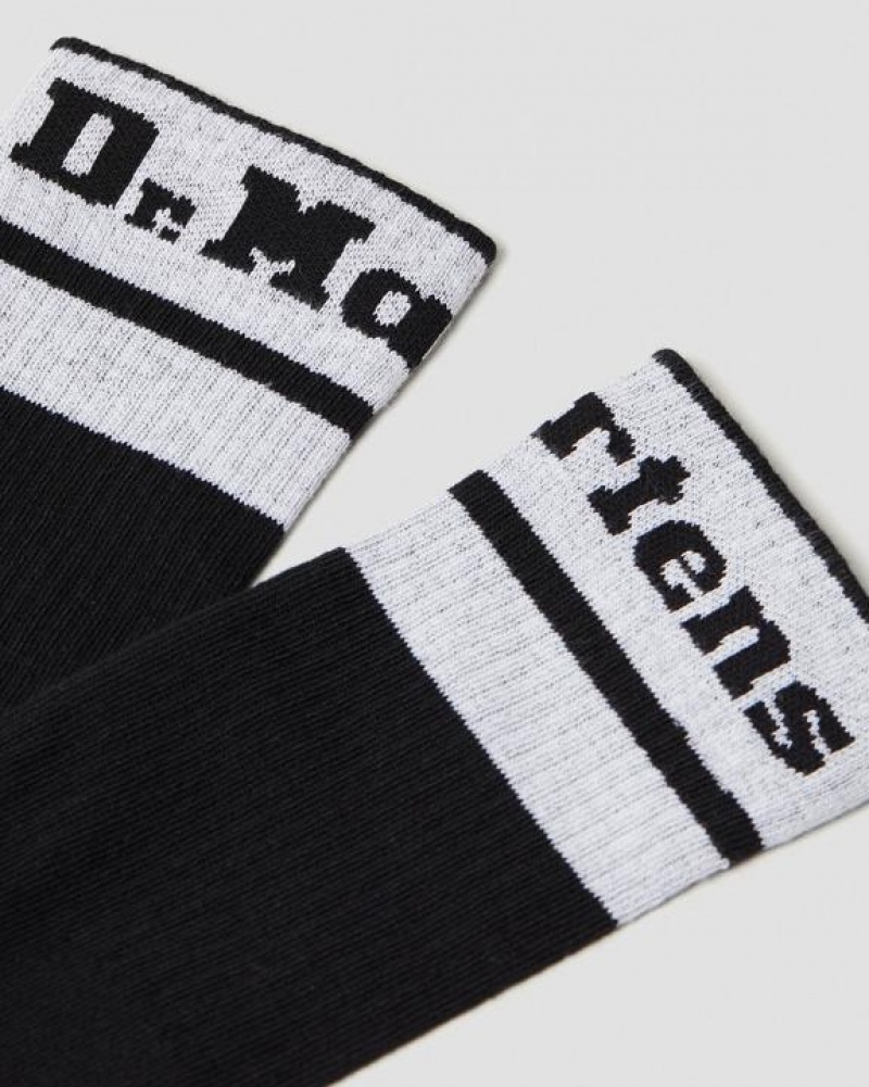 Accessories Dr Martens Athletic Logo Organic Cotton Blend Size,S/M,M/L~US WOMEN,5 - 10,11 - 16~US MEN,4 - 9,10 - 15~UK,3 - Black / White | Australia_Dr73404