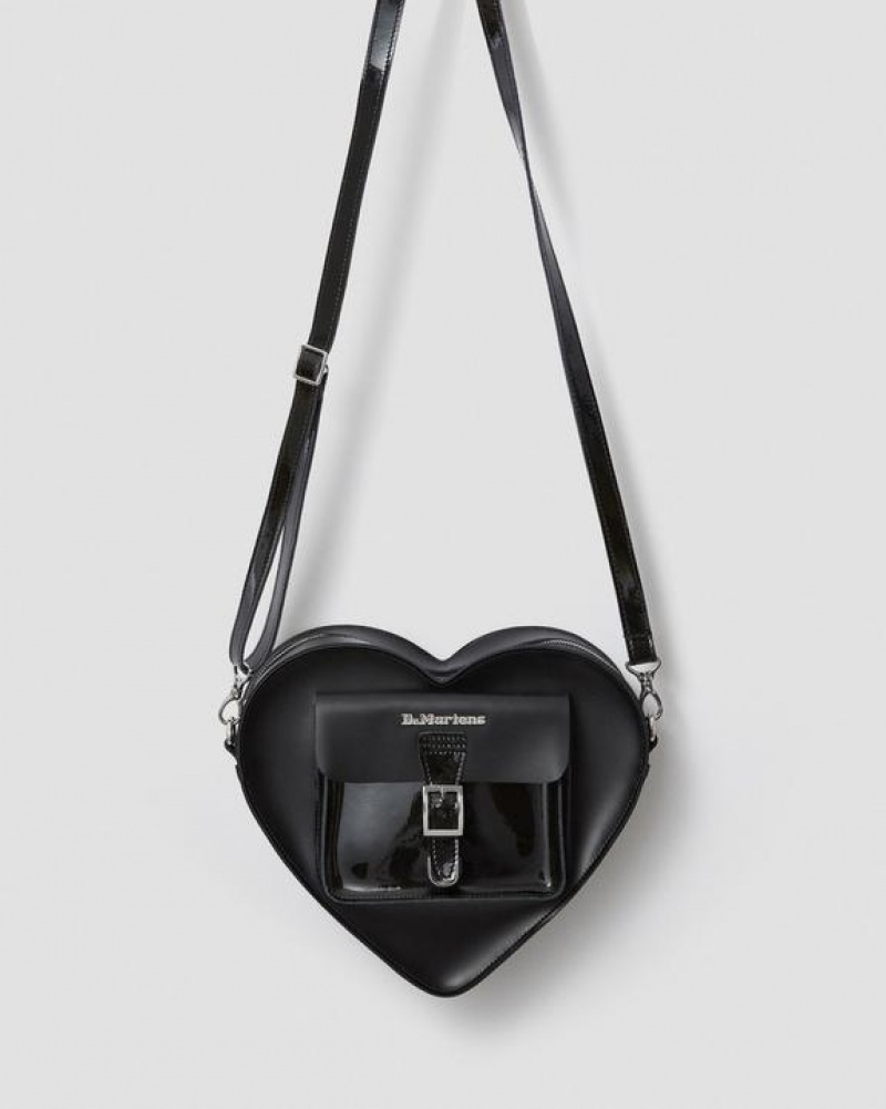 Accessories Dr Martens Heart Shaped Leather Backpack Bags Black | Australia_Dr79411