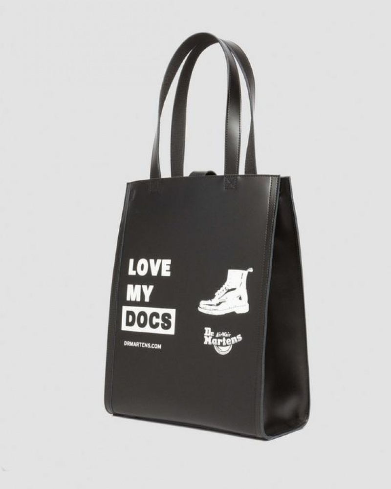 Accessories Dr Martens Love My Docs Leather Tote Bags Black | Australia_Dr32008