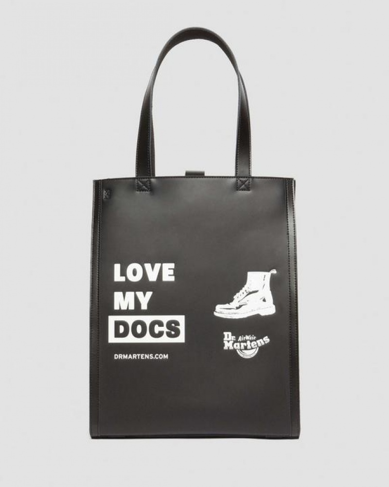 Accessories Dr Martens Love My Docs Leather Tote Bags Black | Australia_Dr32008