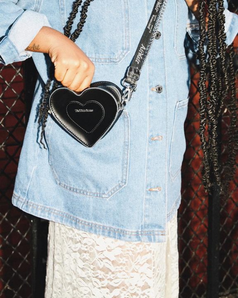 Accessories Dr Martens Mini Heart Shaped Kiev & Patent Leather Bags Black | Australia_Dr10126