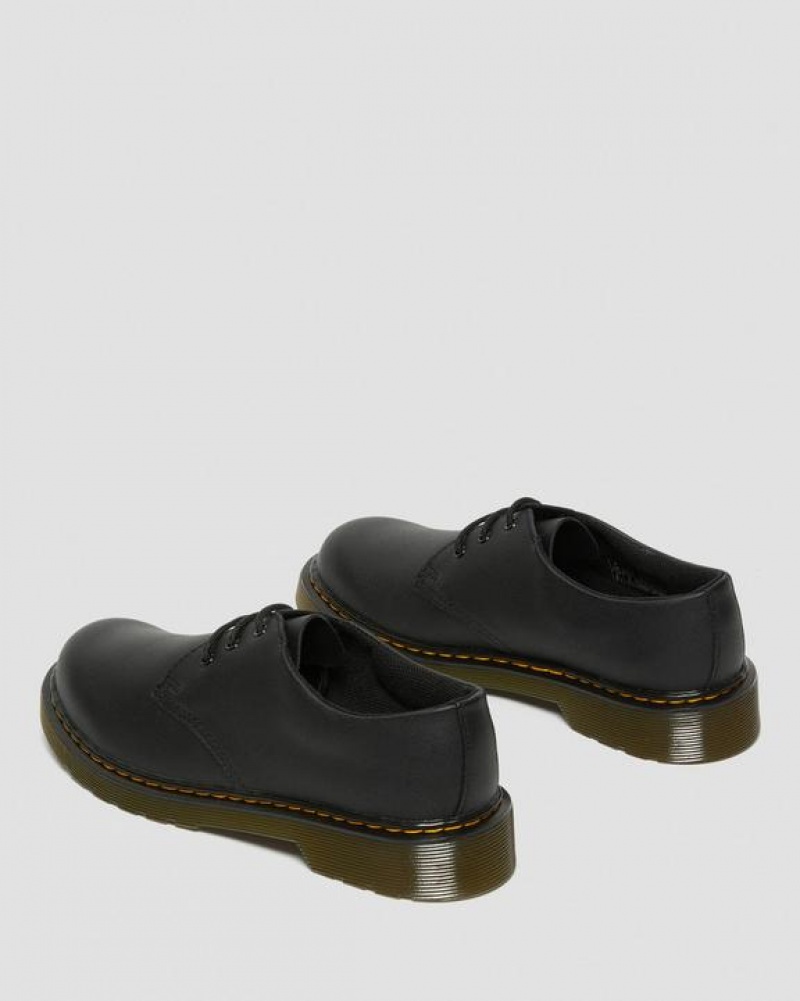 Kids' Dr Martens Youth 1461 Softy T Leather Shoes Black | Australia_Dr91040