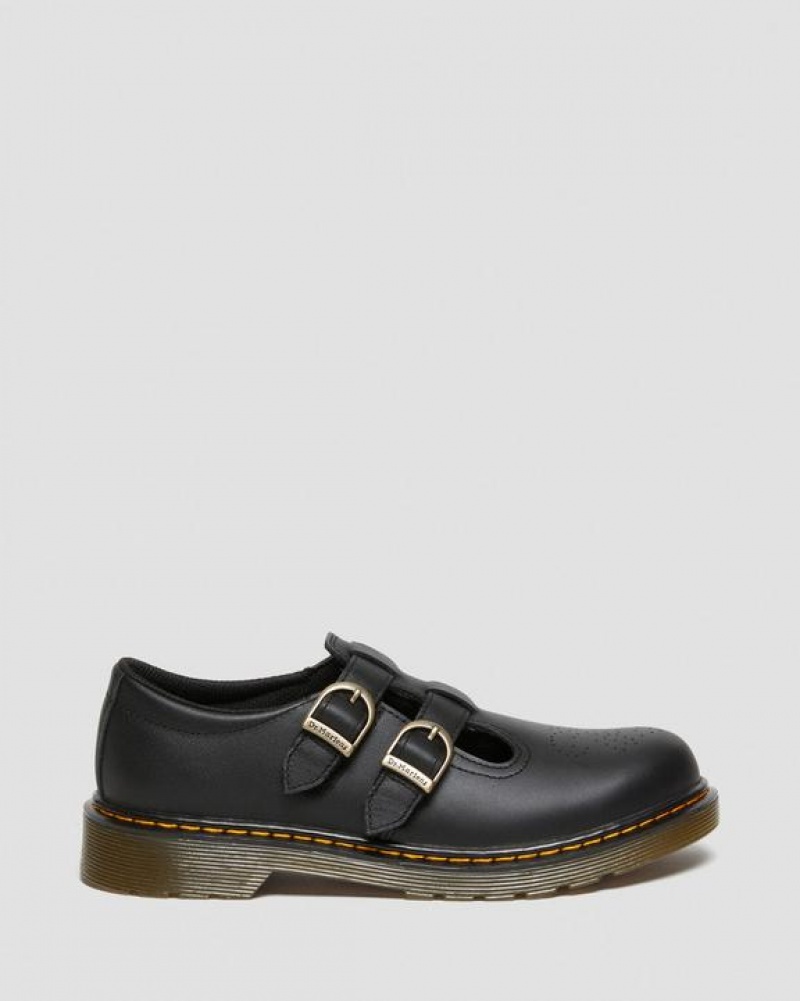 Kids' Dr Martens Youth 8065 Softy T Leather Mary Jane Shoes Black | Australia_Dr33996