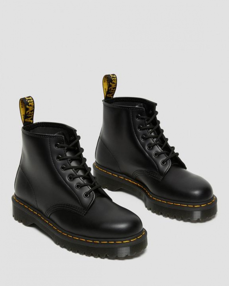 Men's Dr Martens 101 Bex Smooth Leather Ankle Boots Black | Australia_Dr58692