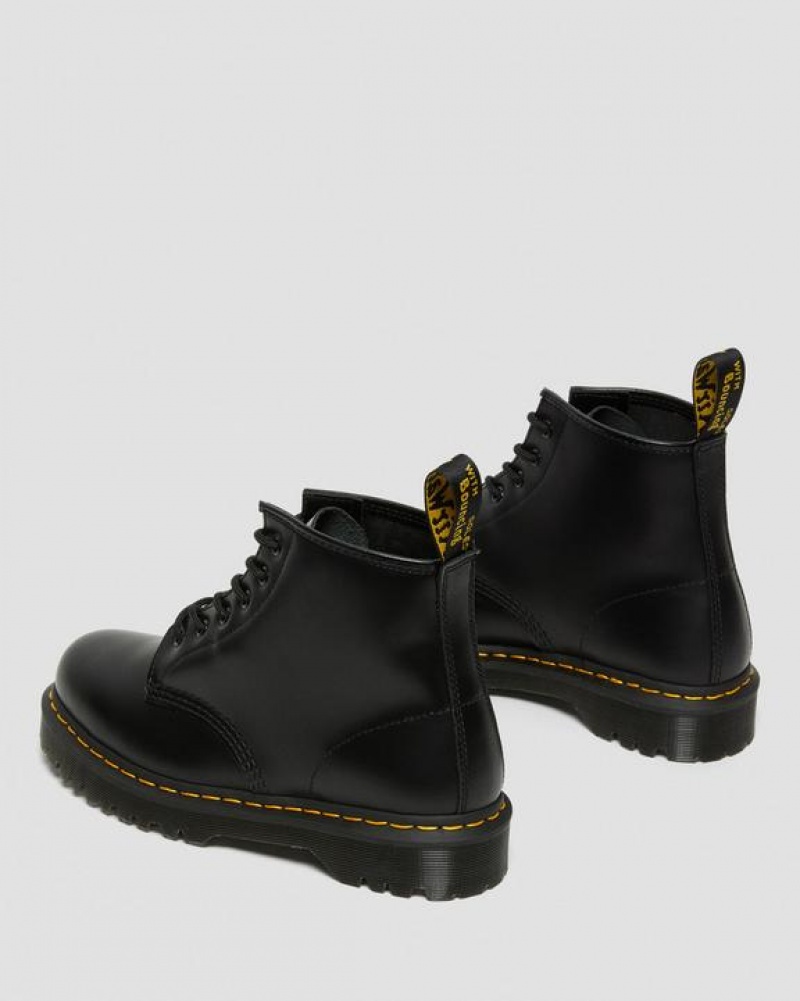 Men's Dr Martens 101 Bex Smooth Leather Ankle Boots Black | Australia_Dr58692