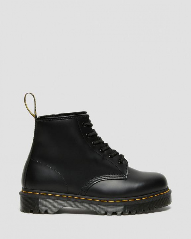 Men's Dr Martens 101 Bex Smooth Leather Ankle Boots Black | Australia_Dr58692