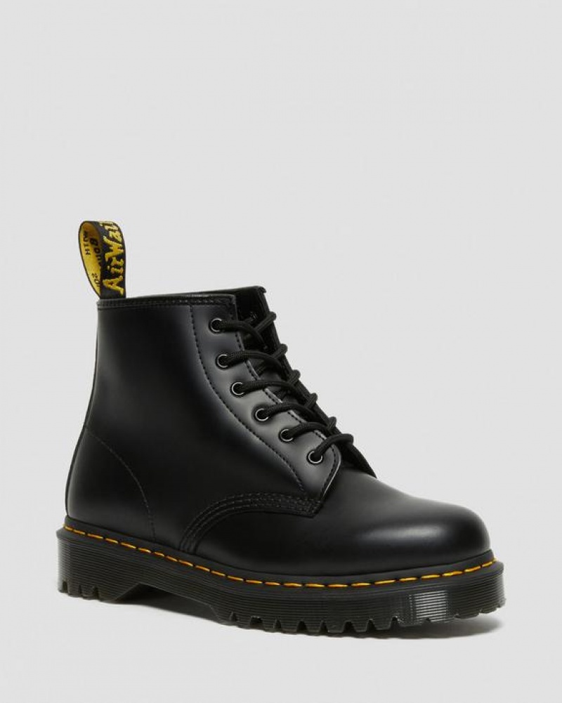 Men\'s Dr Martens 101 Bex Smooth Leather Ankle Boots Black | Australia_Dr58692