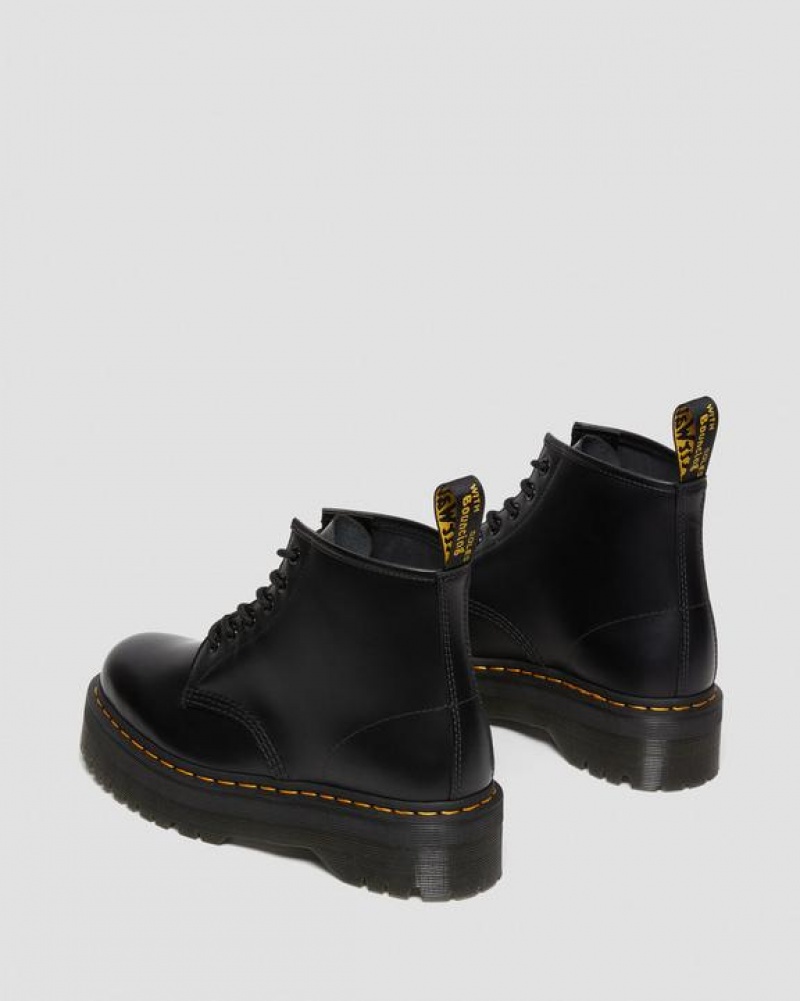 Men's Dr Martens 101 Smooth Leather Ankle Platform Shoes Black | Australia_Dr19518