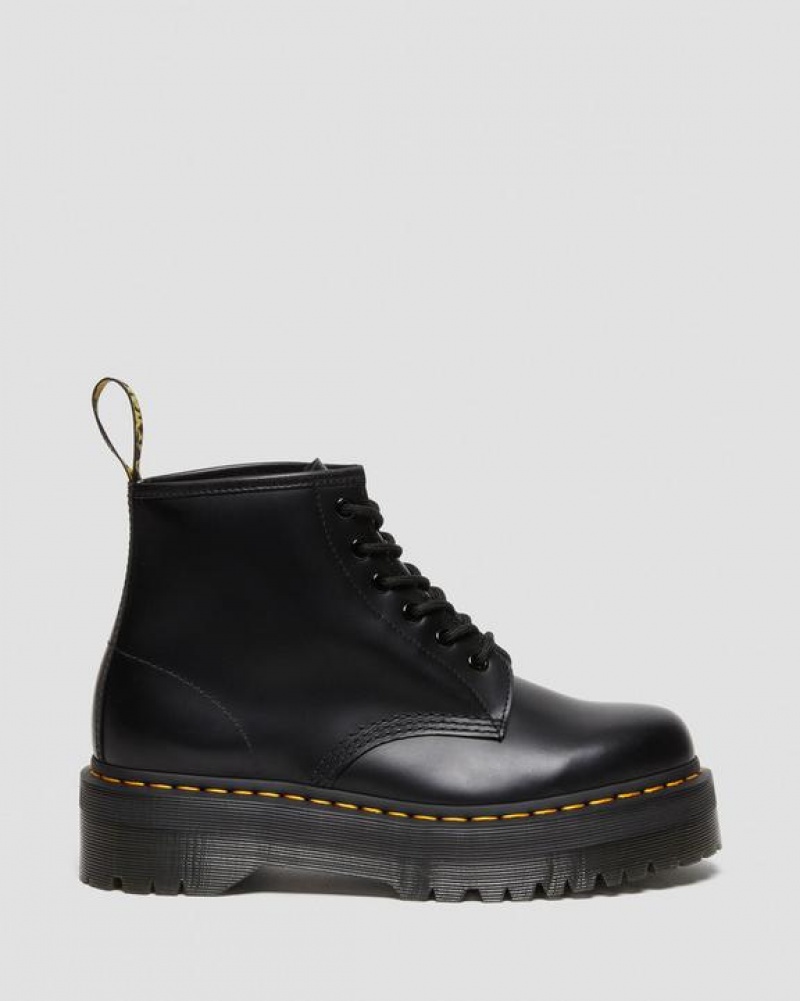 Men's Dr Martens 101 Smooth Leather Ankle Platform Shoes Black | Australia_Dr19518