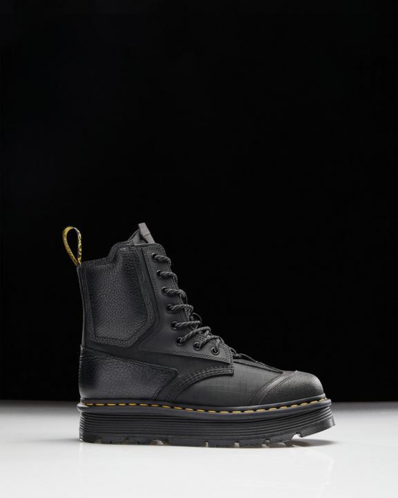 Men's Dr Martens 1460 Beta Zebzag Platform Shoes Black | Australia_Dr97114