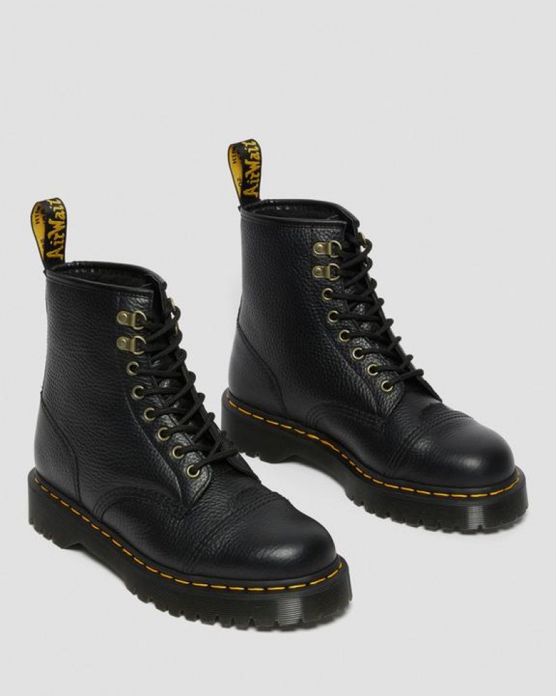 Men's Dr Martens 1460 Bex Fleece-Lined Leather Lace Up Boots Black | Australia_Dr90650