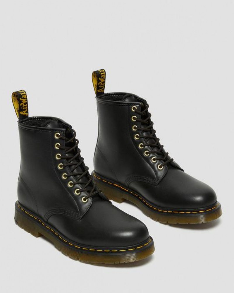 Men's Dr Martens 1460 DM's Wintergrip Leather Lace Up Boots Black | Australia_Dr69796