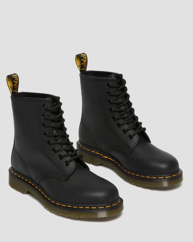 Men's Dr Martens 1460 Greasy Leather Lace Up Boots Black | Australia_Dr96083