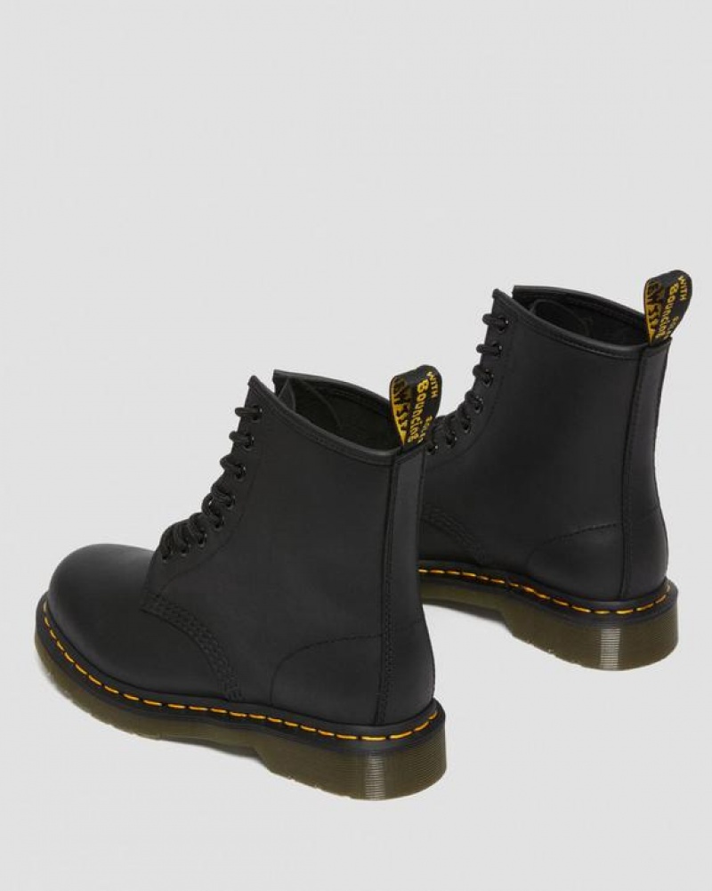 Men's Dr Martens 1460 Greasy Leather Lace Up Boots Black | Australia_Dr96083