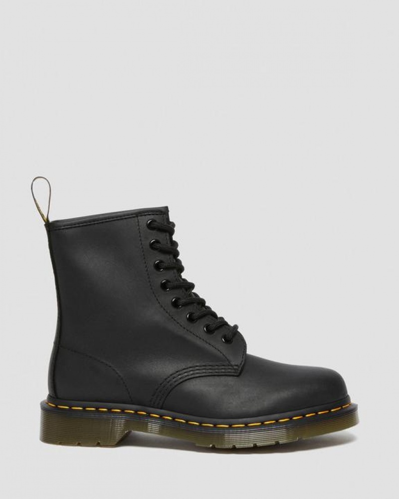 Men's Dr Martens 1460 Greasy Leather Lace Up Boots Black | Australia_Dr96083