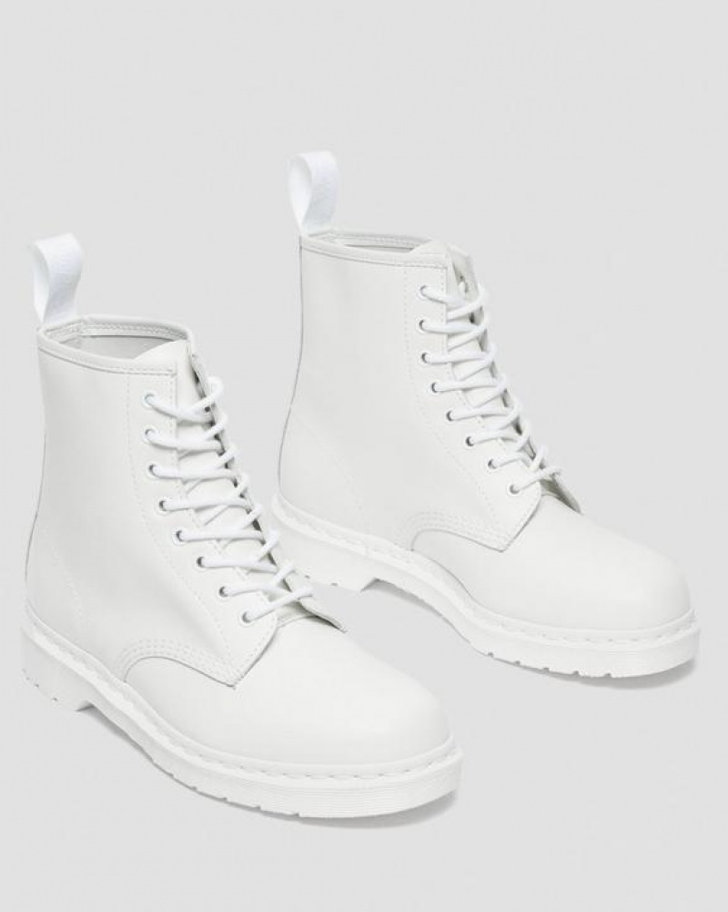 Men's Dr Martens 1460 Mono Smooth Leather Lace Up Boots White | Australia_Dr79555