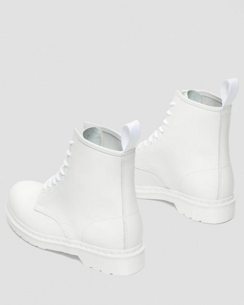 Men's Dr Martens 1460 Mono Smooth Leather Lace Up Boots White | Australia_Dr79555