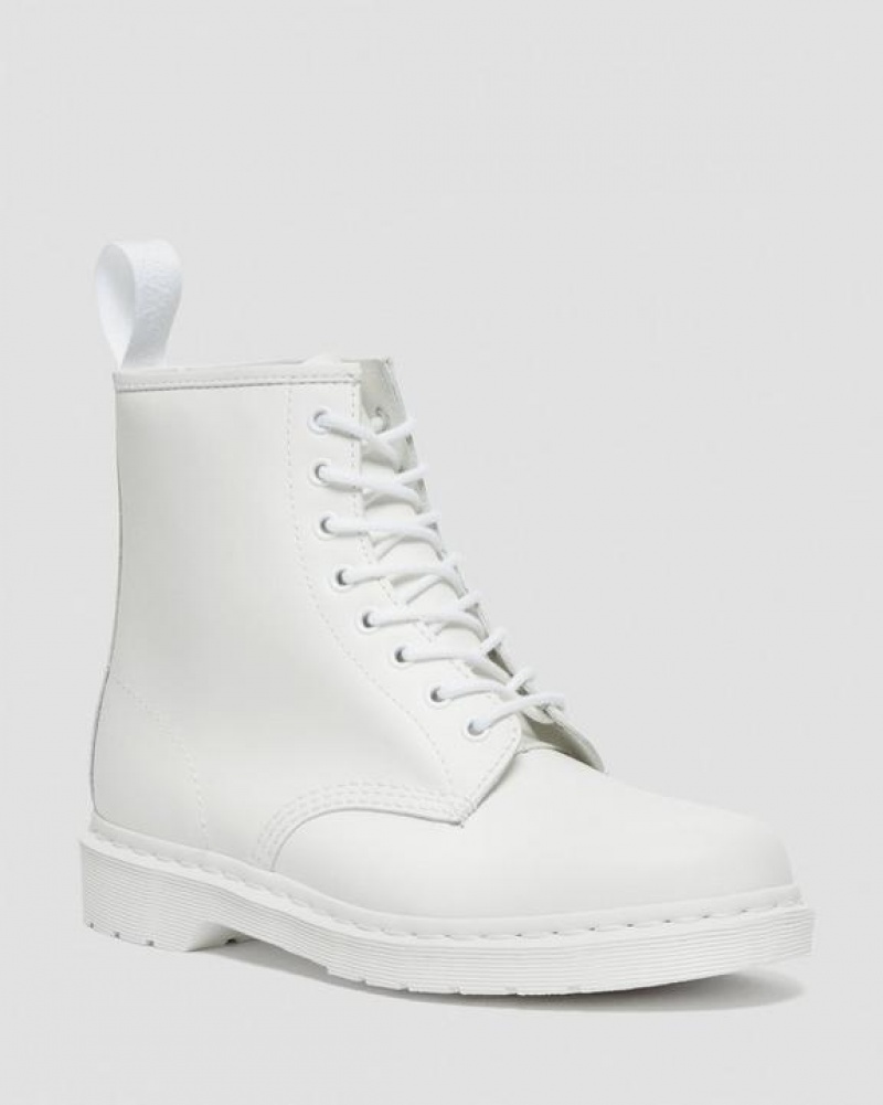 Men\'s Dr Martens 1460 Mono Smooth Leather Lace Up Boots White | Australia_Dr79555